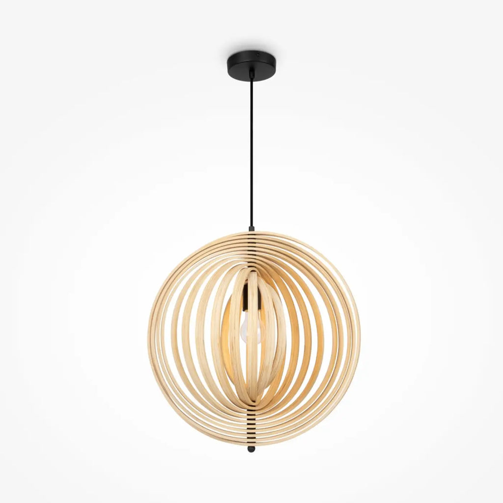 Suspension en bois naturel en corolle ajourée, 43, 50 ou 60 cm