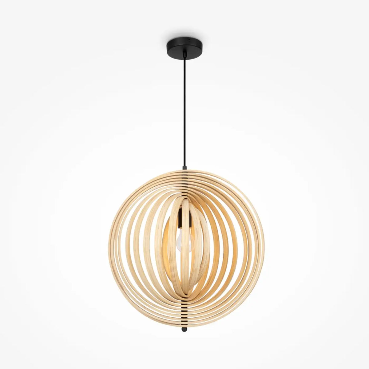Suspension en bois naturel en corolle ajourée, 43, 50 ou 60 cm