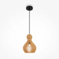 Suspension en bois forme poire, lames de bois clair, 20 ou 30 cm