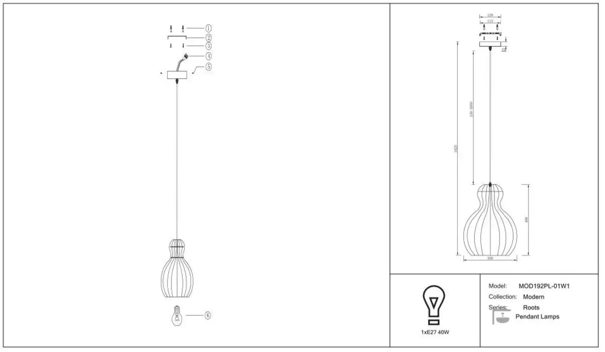 Suspension en bois forme poire, lames de bois clair, 20 ou 30 cm