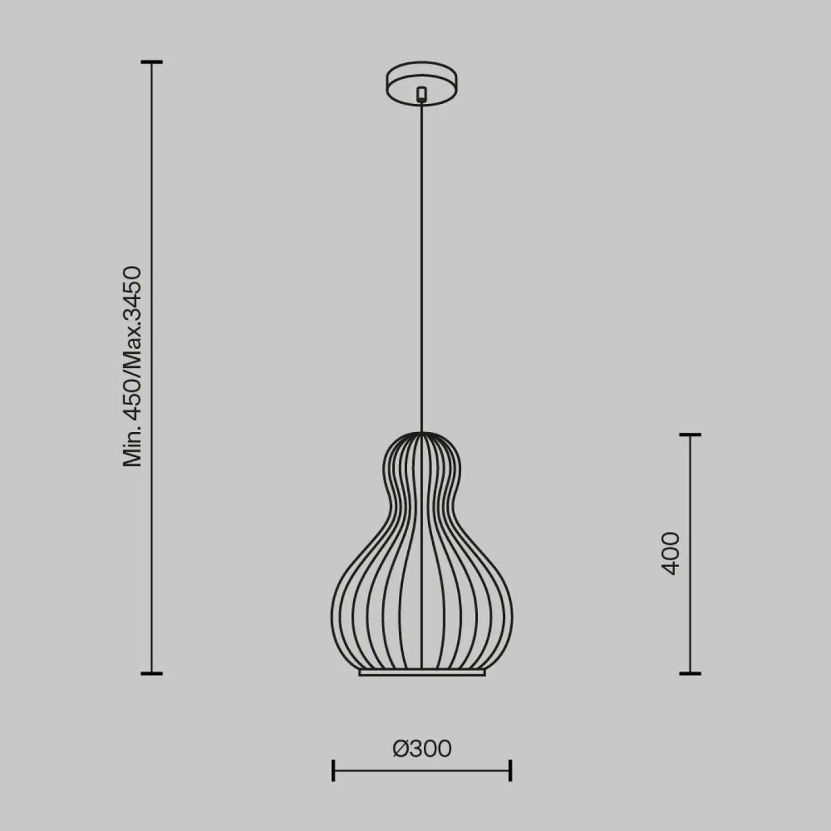 Suspension en bois forme poire, lames de bois clair, 20 ou 30 cm
