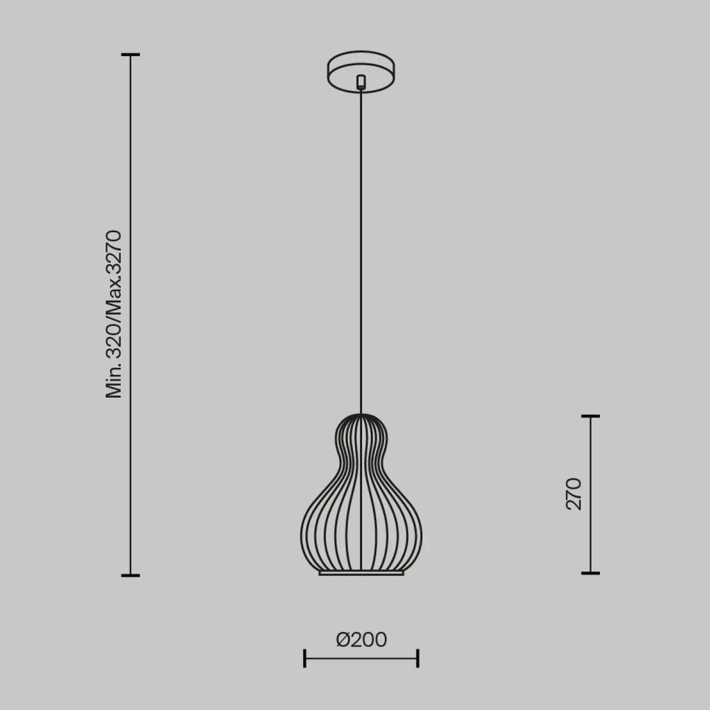 Suspension en bois forme poire, lames de bois clair, 20 ou 30 cm