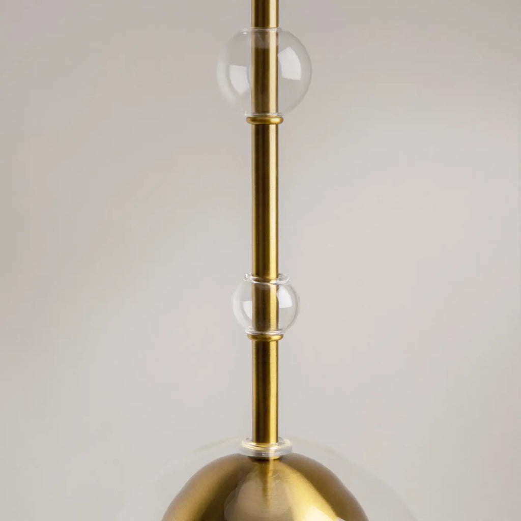 Suspension cylindre de verre vertical de 60 cm, noir ou doré