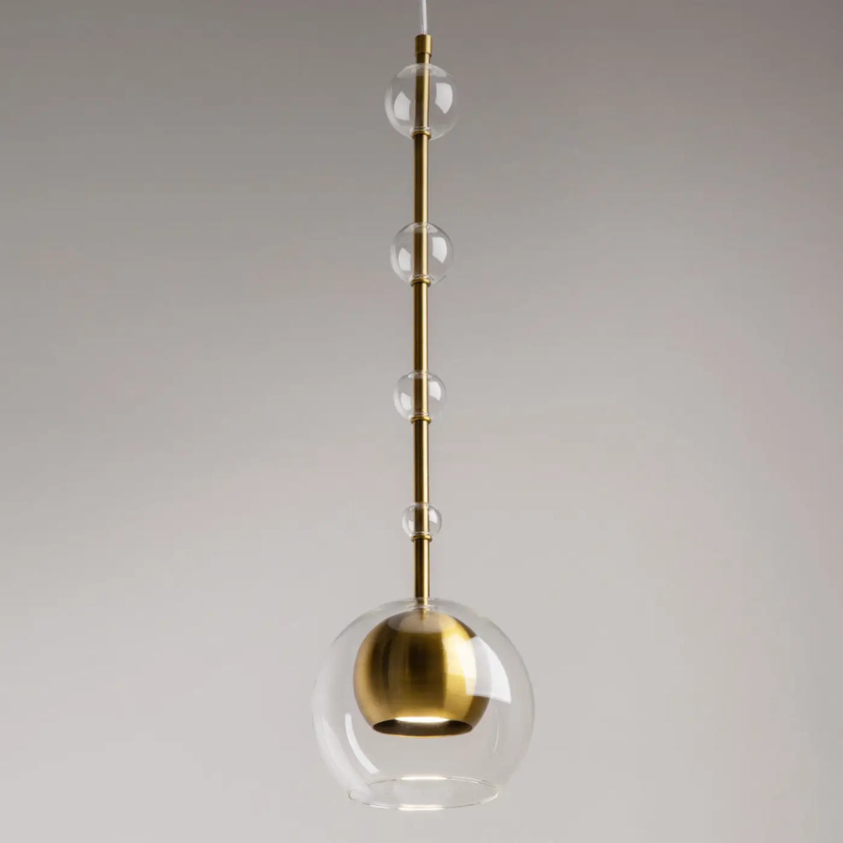 Suspension cylindre de verre vertical de 60 cm, noir ou doré