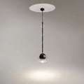 Suspension cylindre de verre vertical de 60 cm, noir ou doré, noir