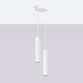 Suspension en grappe à 2 ou 3 tubes d'acier lisse, GU10, blanc