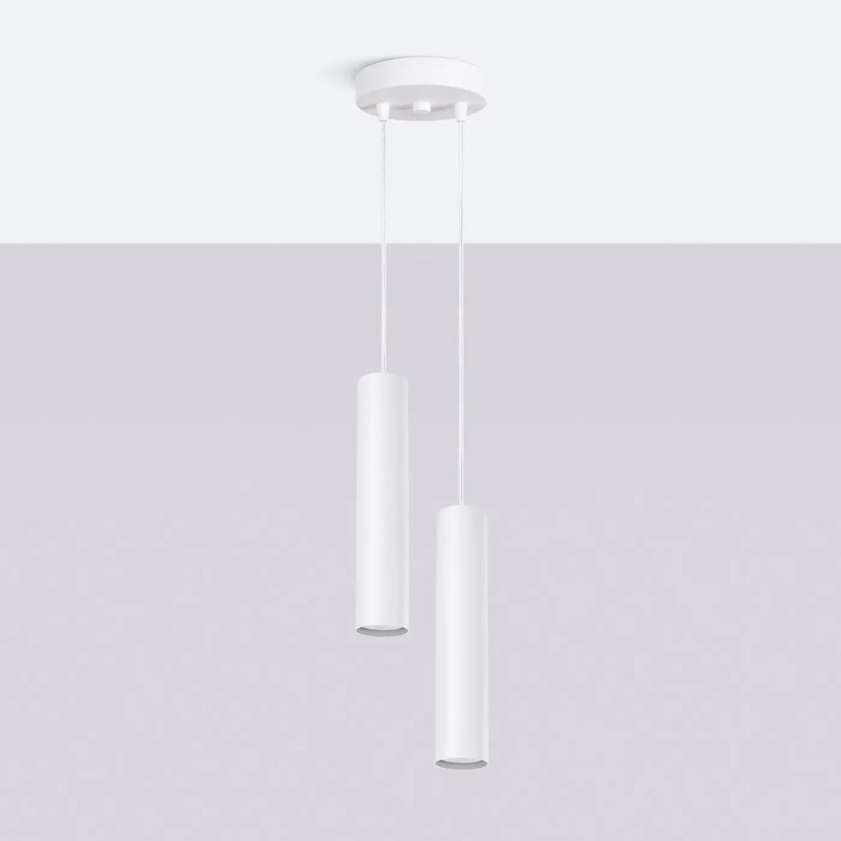 Suspension en grappe à 2 ou 3 tubes d'acier lisse, GU10, blanc