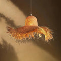 Suspension en rotin forme chapeau, style bohème