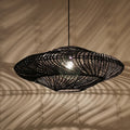 Suspension en rotin en spirale, noir ou beige, tailles S à XL, noir