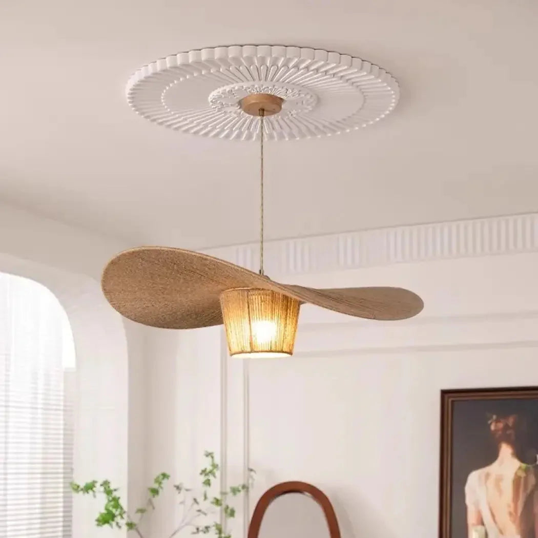 Suspension en rotin en forme d'aile, style bohème, tailles S et M