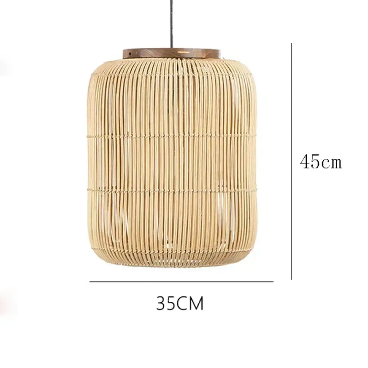 Suspension cylindrique en rotin, beige ou noir, trois tailles, beige