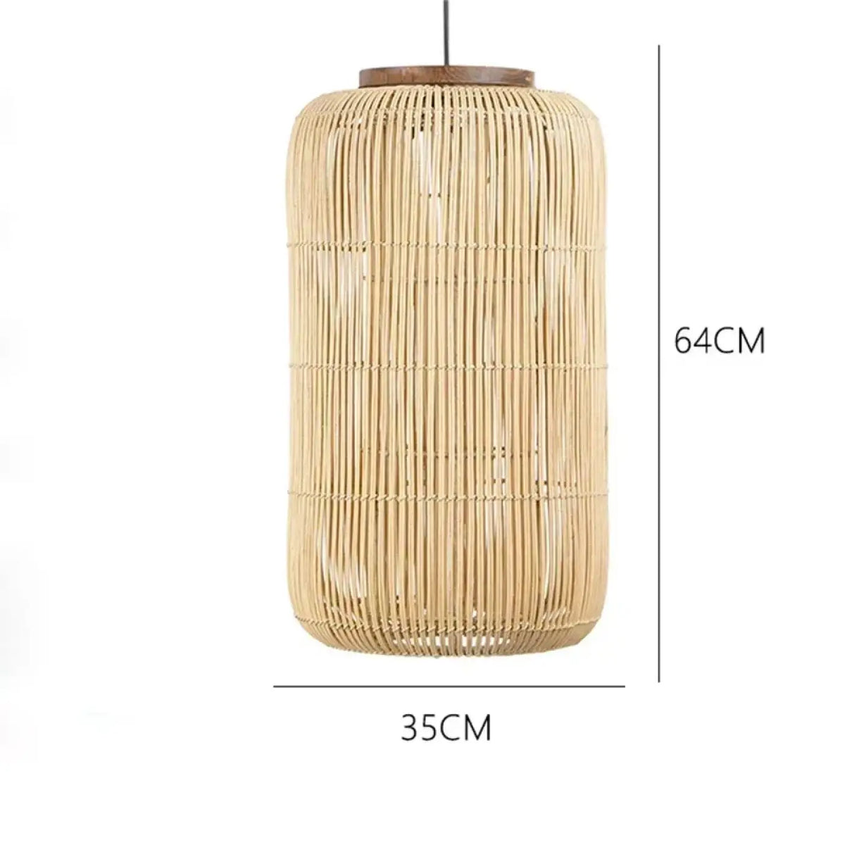 Suspension cylindrique en rotin, beige ou noir, trois tailles, beige
