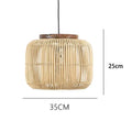 Suspension cylindrique en rotin, beige ou noir, trois tailles, beige