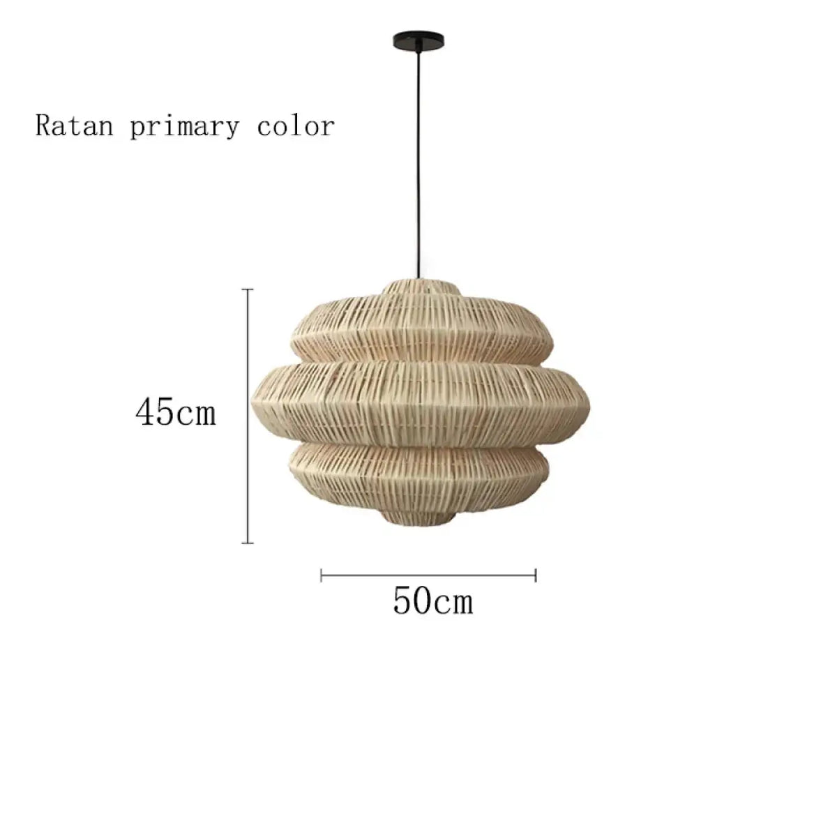 Suspension en rotin bohème, beige ou marron, tailles S à L