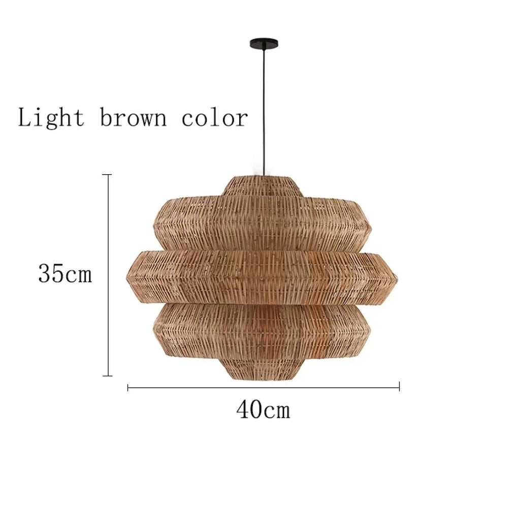 Suspension en rotin bohème, beige ou marron, tailles S à L