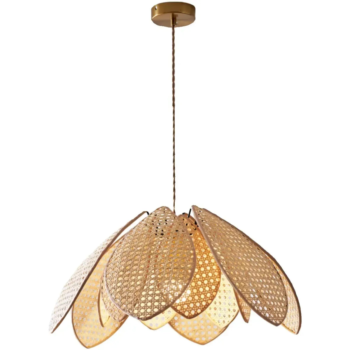 Suspension en rotin forme fleur, tailles S, M et L