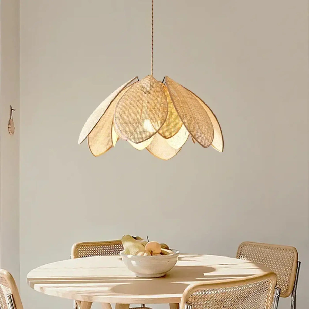 Suspension en rotin forme fleur, tailles S, M et L