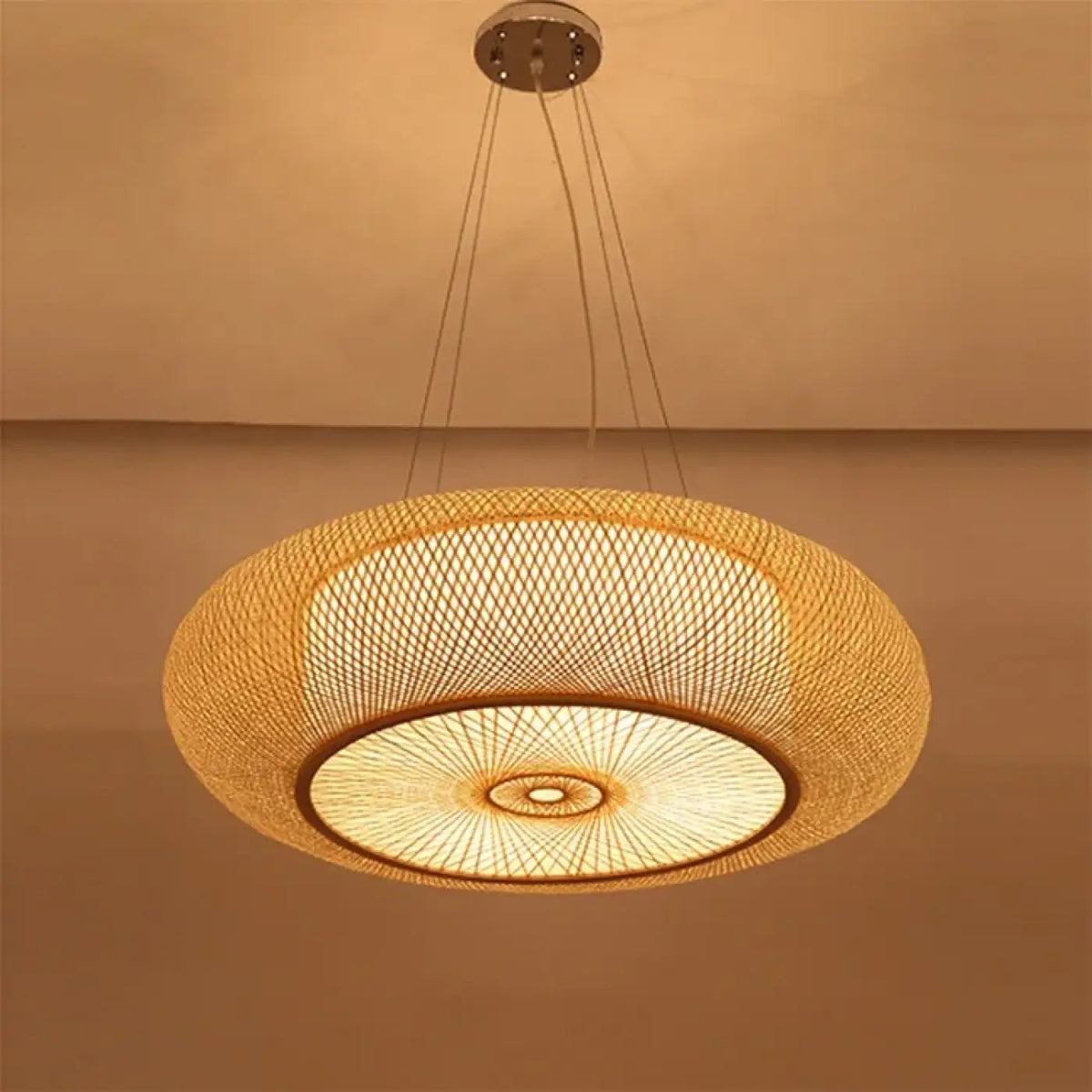 Grande suspension en rotin tressé, quatre tailles de S à XL