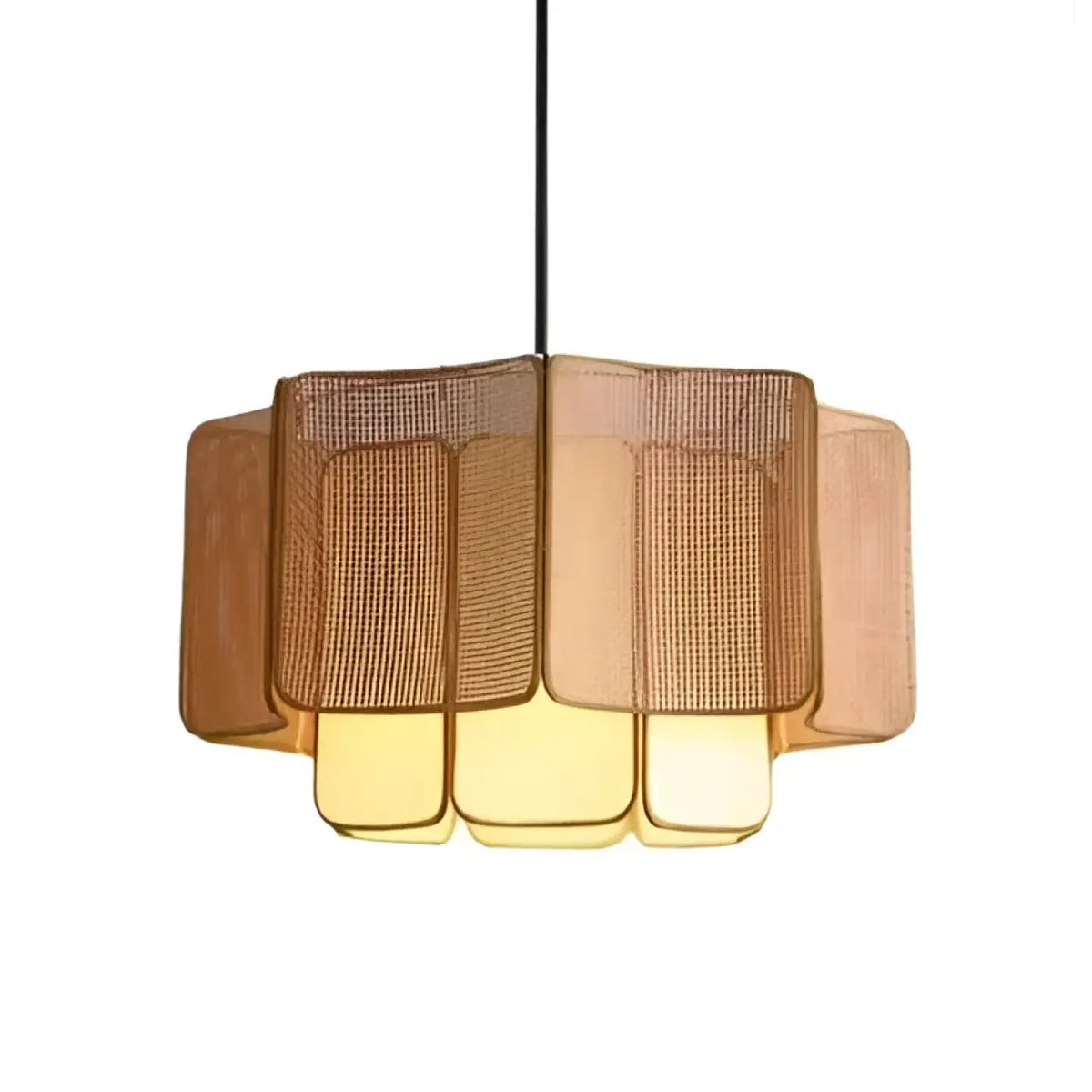 Suspension rotin bohème chic, marron ou jaune, tailles S à L, jaune