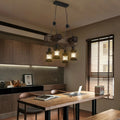 Suspension lanterne en bois, style rustique et industriel