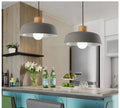 Suspension scandinave en métal et bois naturel, six coloris, gris