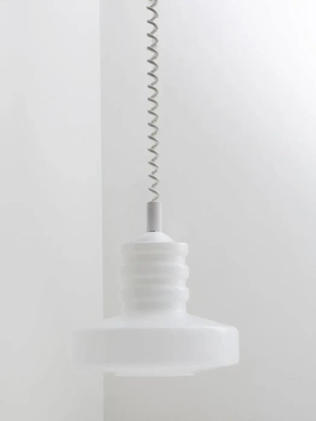 Suspension scandinave en verre blanc à câble torsadé, 4 coloris, blanc