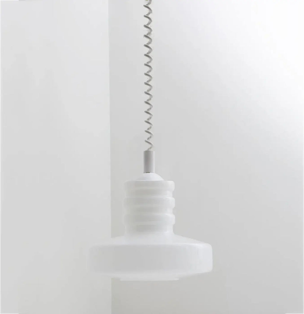 Suspension scandinave en verre blanc à câble torsadé, 4 coloris