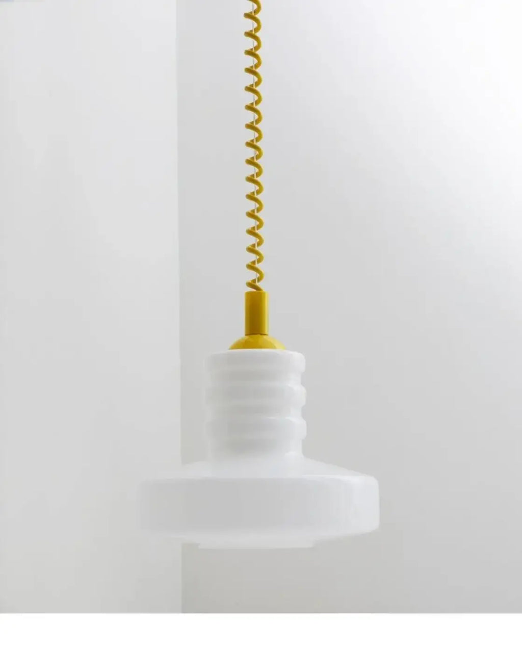 Suspension scandinave en verre blanc à câble torsadé, 4 coloris
