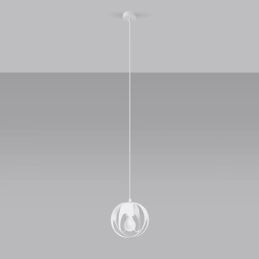Suspension à abat-jour en acier ajouré, 1 ou 3 lumières E27, blanc