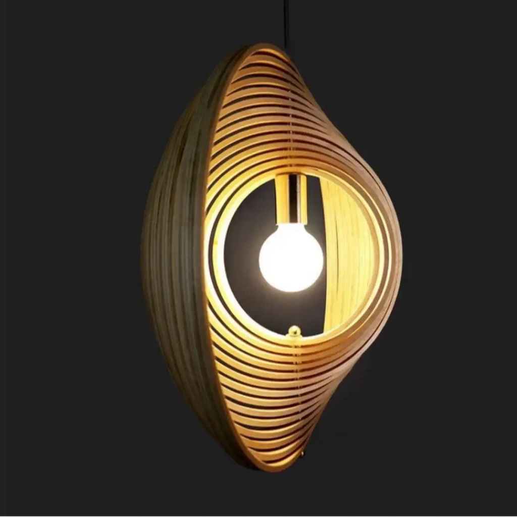 Suspension sphérique ajourée en bois, esprit scandinave