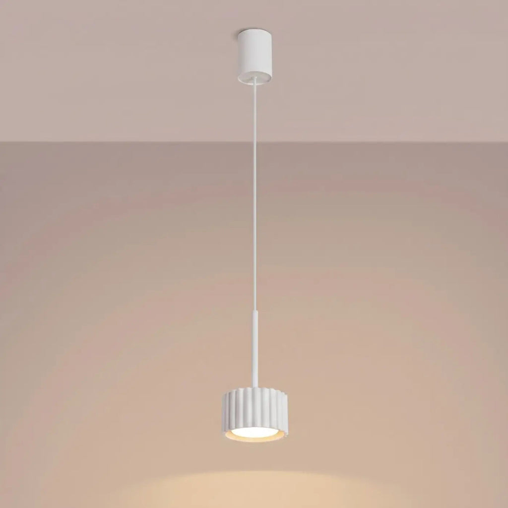 Petite suspension à spot cannelé en aluminium, 10 cm, 16 coloris