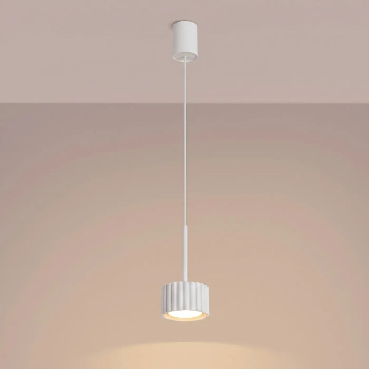 Petite suspension à spot cannelé en aluminium, 10 cm, 16 coloris