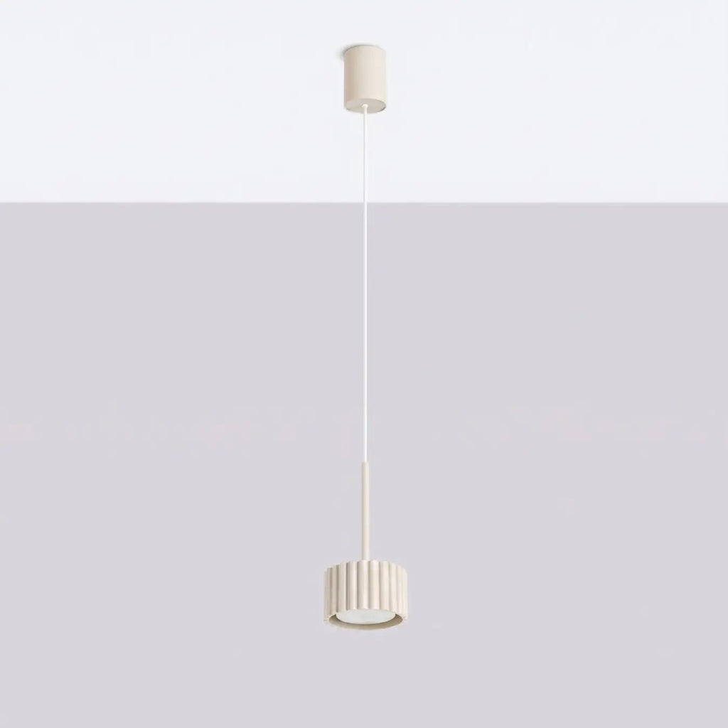 Petite suspension à spot cannelé en aluminium, 10 cm, 16 coloris, beige