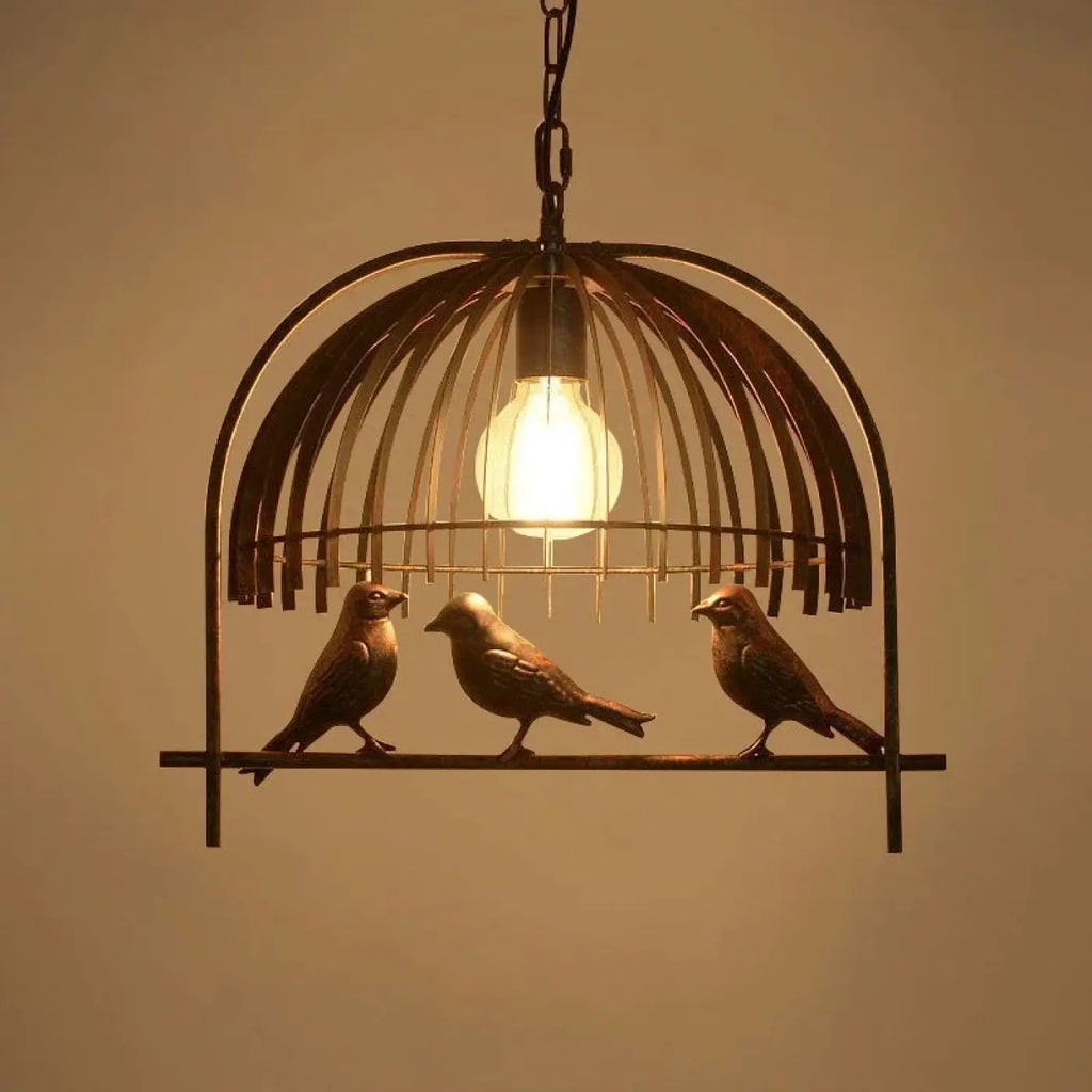 Suspension cage à oiseaux, coloris cuivré ou noir