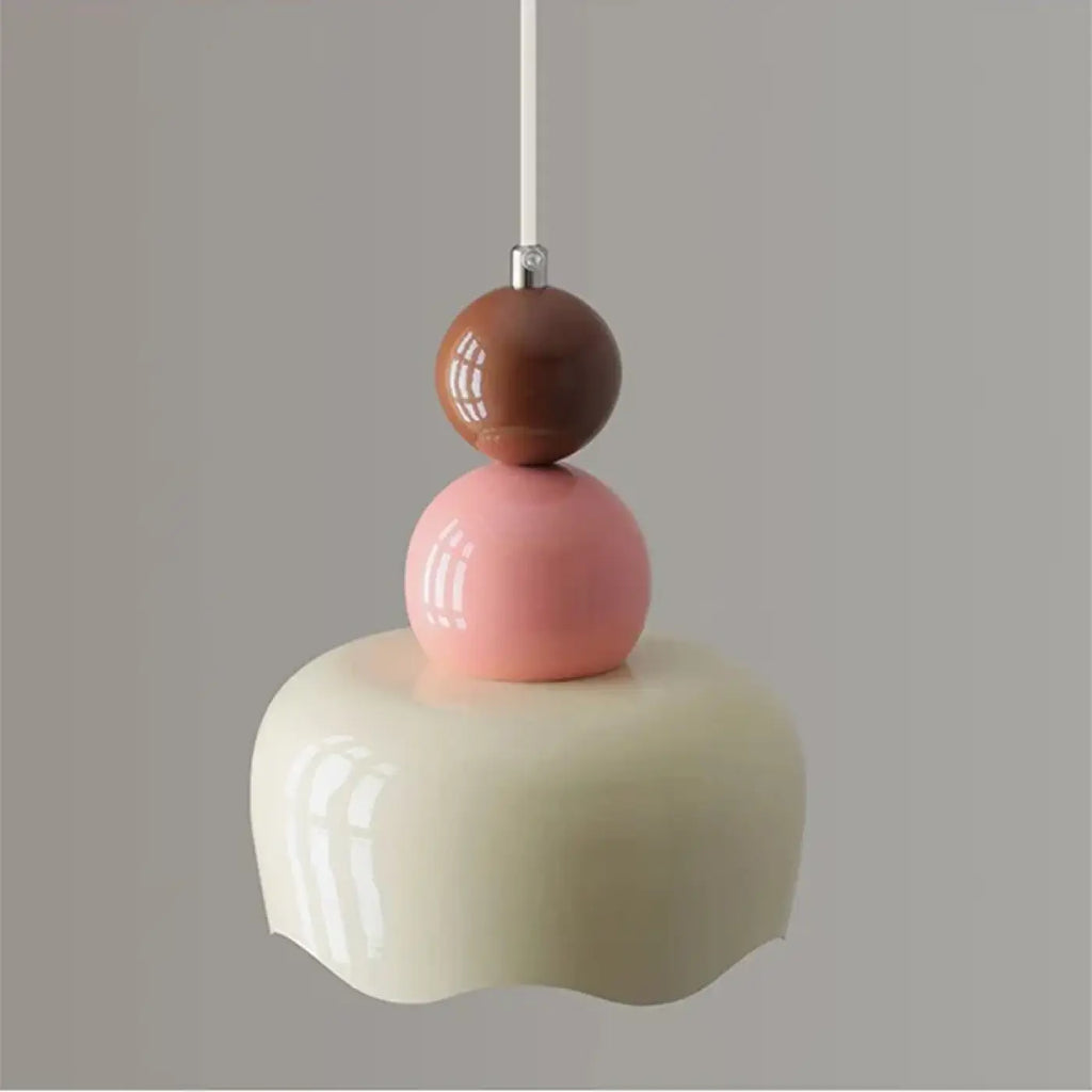 Suspension nordique à globe en forme de macaron