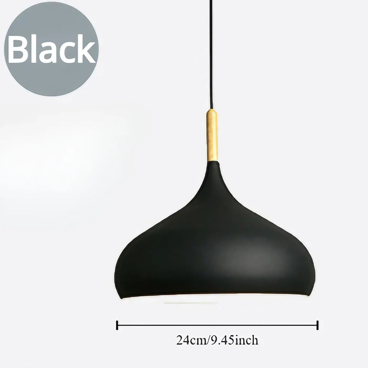 Suspension dôme scandinave, sept coloris, trois lumières, noir