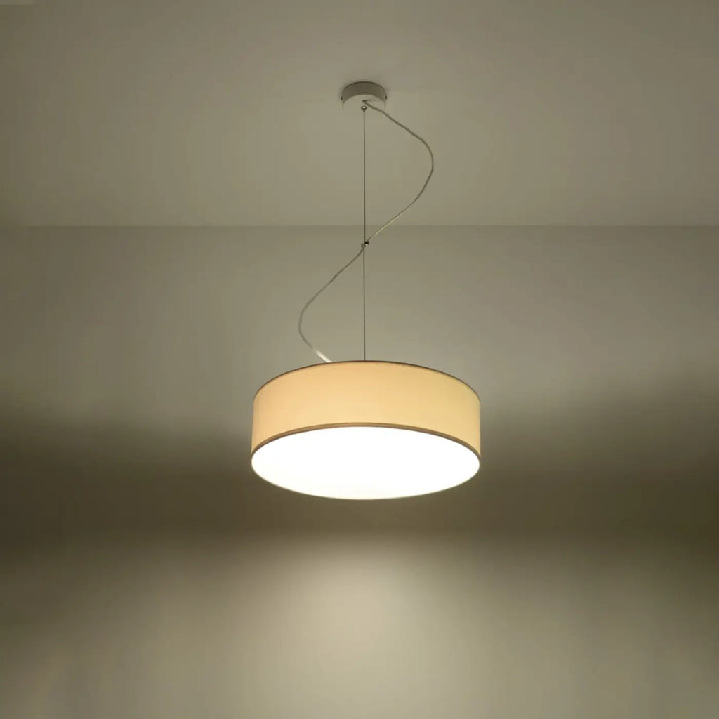Suspension tambour plat, 35 ou 45 cm, 2 ou 3 ampoules, blanc ou noir