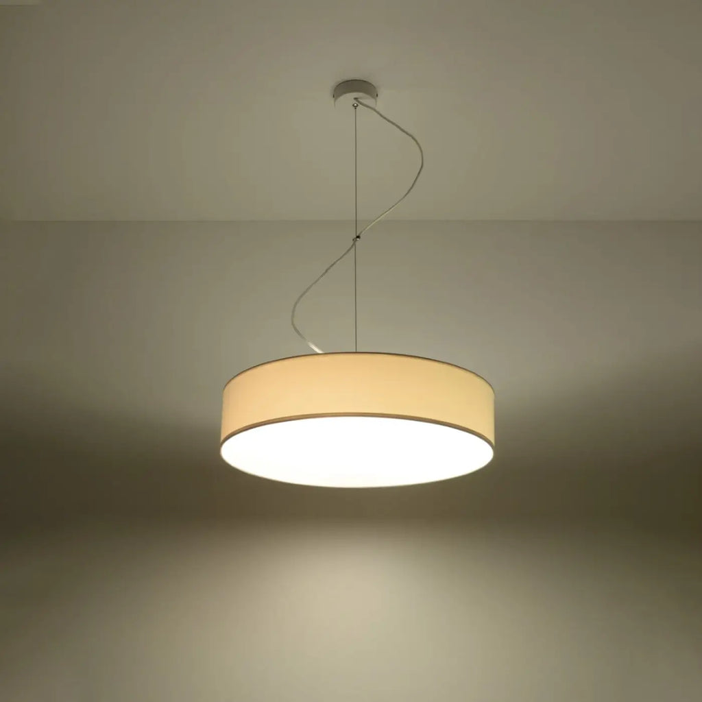 Suspension tambour plat, 35 ou 45 cm, 2 ou 3 ampoules, blanc ou noir