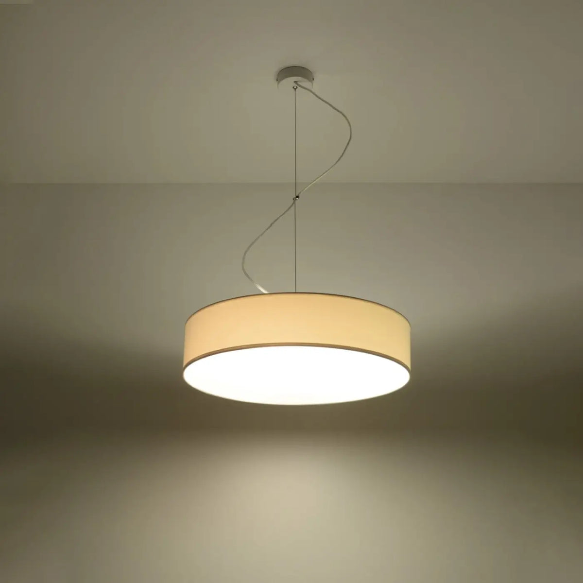 Suspension tambour plat, 35 ou 45 cm, 2 ou 3 ampoules, blanc ou noir