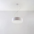 Suspension tambour plat, 35 ou 45 cm, 2 ou 3 ampoules, blanc ou noir, blanc