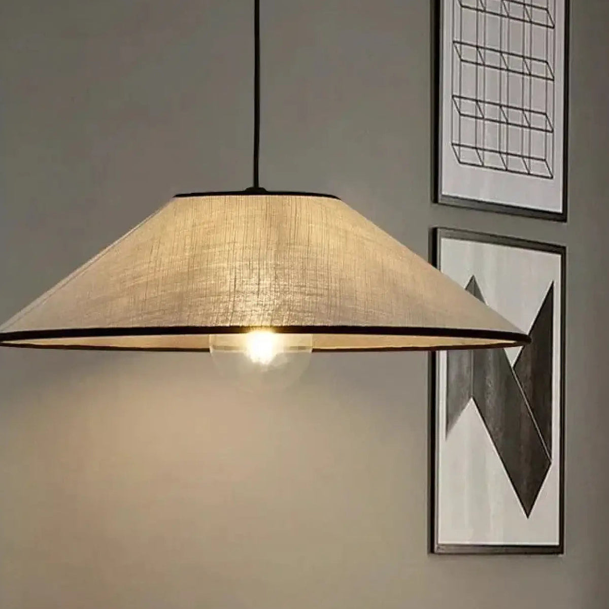 Suspension en lin beige à lumière tamisée, tailles S à L