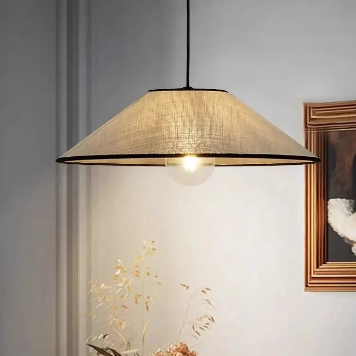 Suspension en lin beige à lumière tamisée, tailles S à L