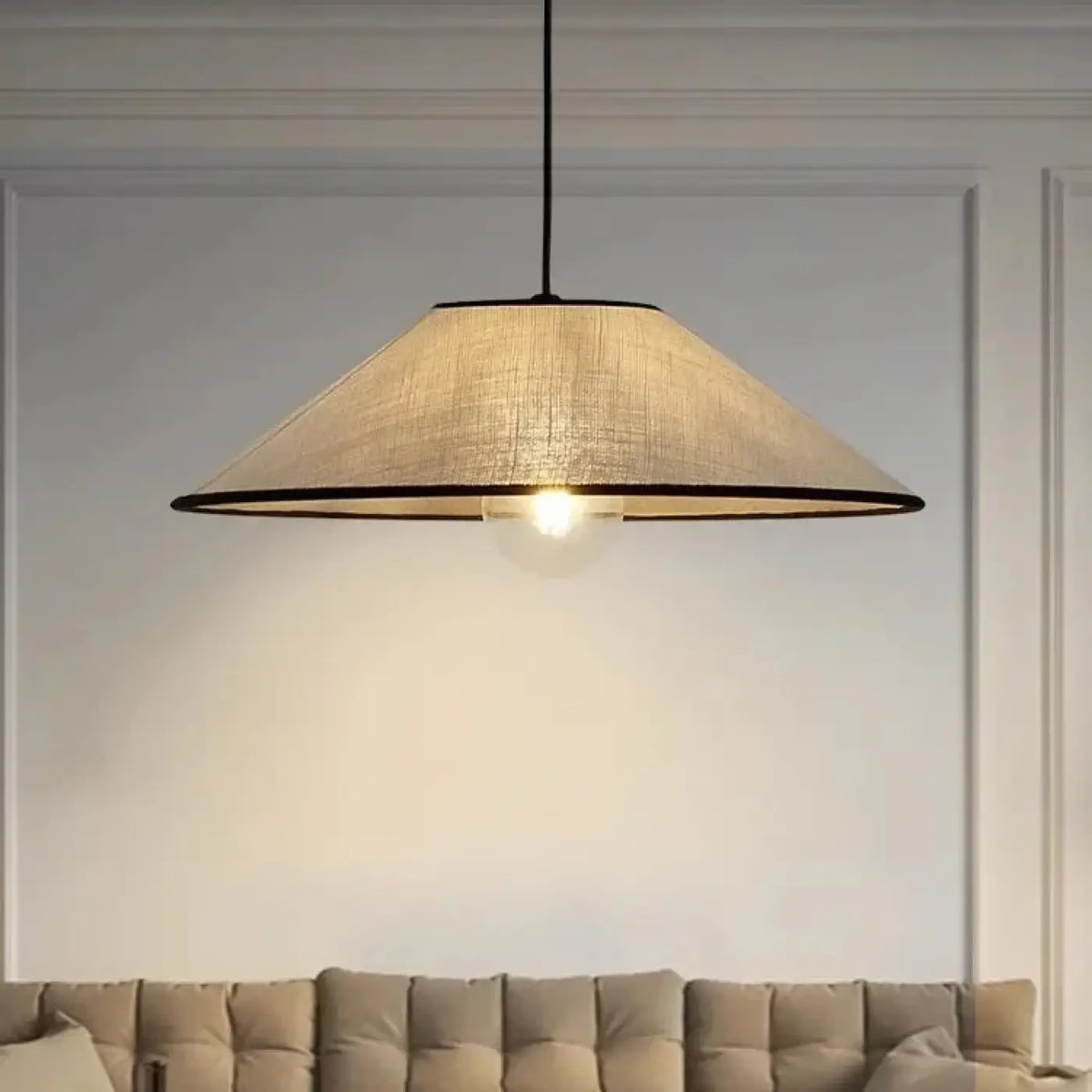 Suspension en lin beige à lumière tamisée, tailles S à L