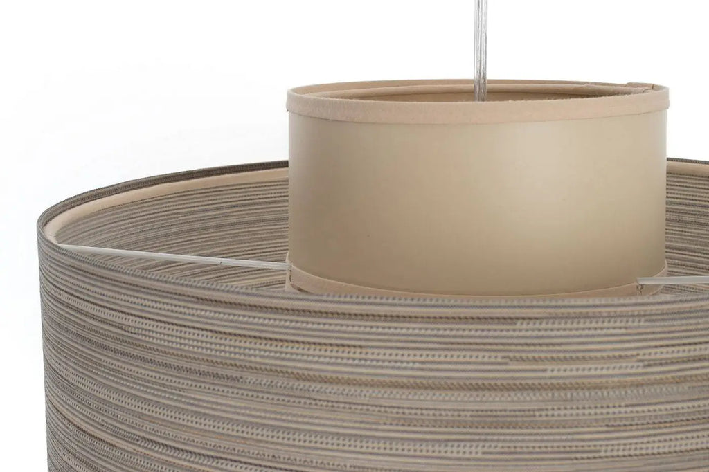 Suspension à double abat-jour beige et crème, hauteur réglable