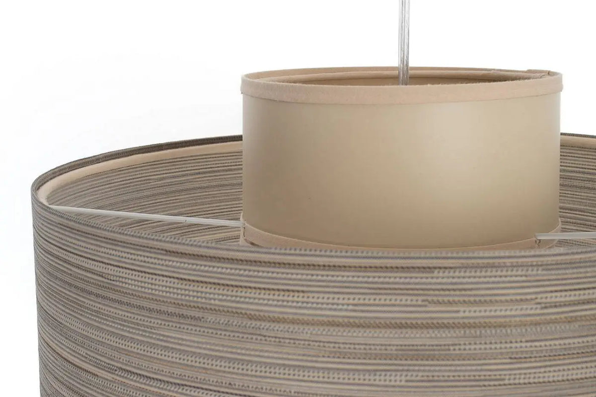Suspension à double abat-jour beige et crème, hauteur réglable