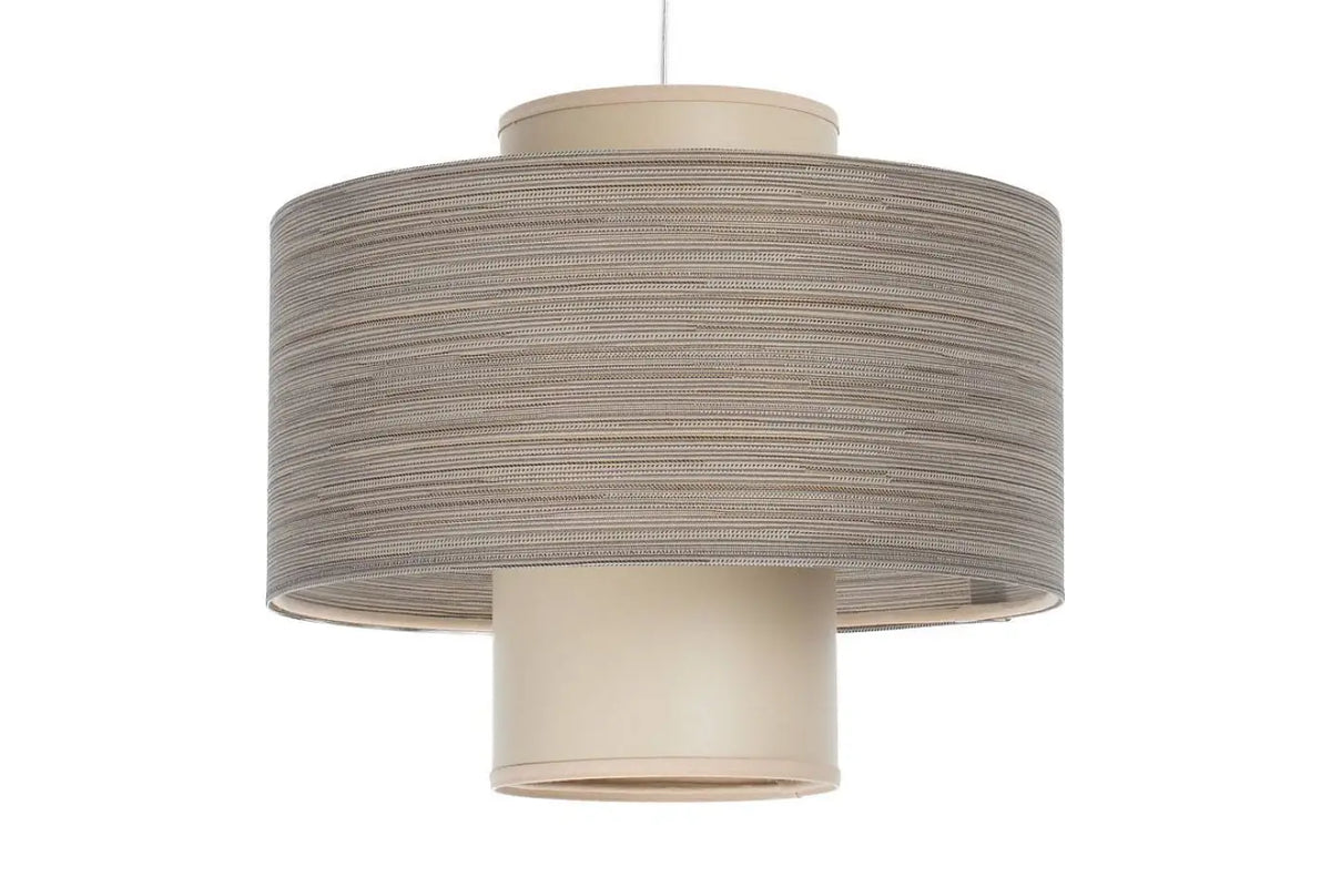 Suspension à double abat-jour beige et crème, hauteur réglable