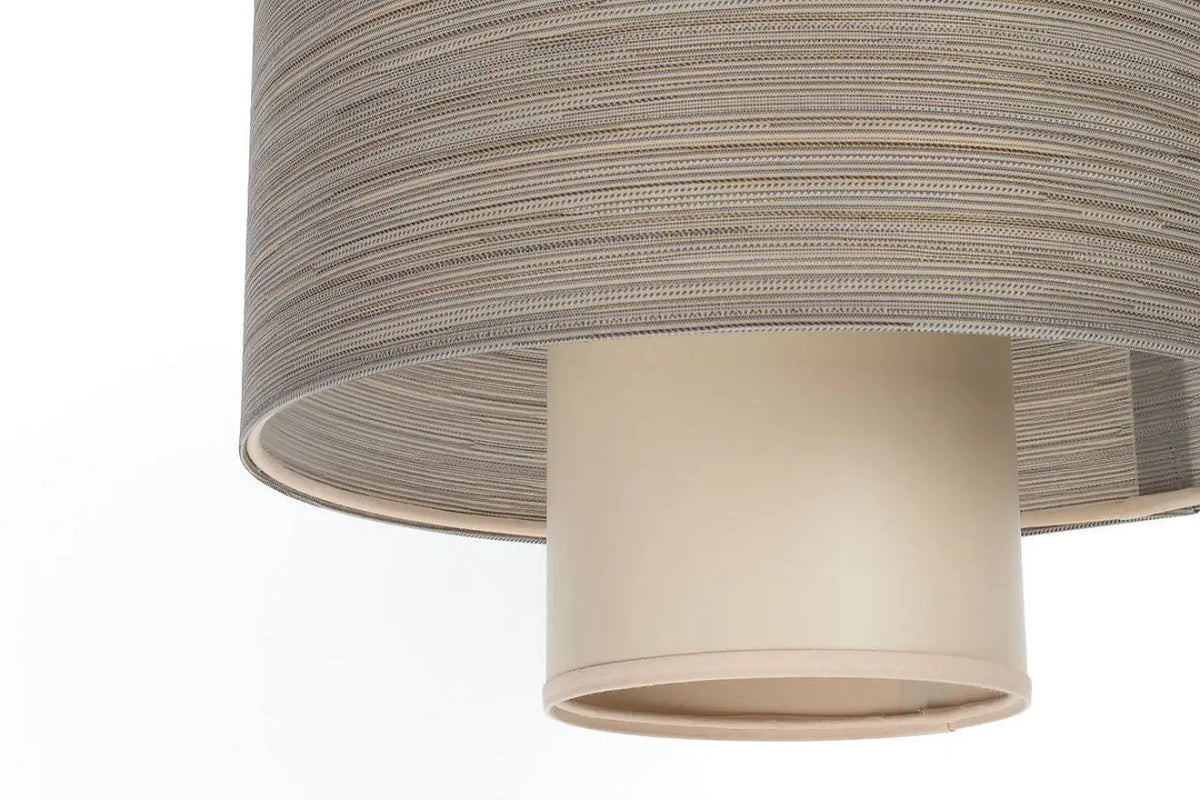 Suspension à double abat-jour beige et crème, hauteur réglable