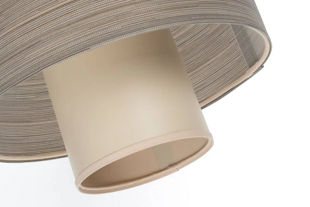 Suspension à double abat-jour beige et crème, hauteur réglable