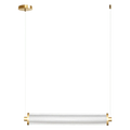 Suspension LED horizontale à finition dorée, lumière réglable, transparent