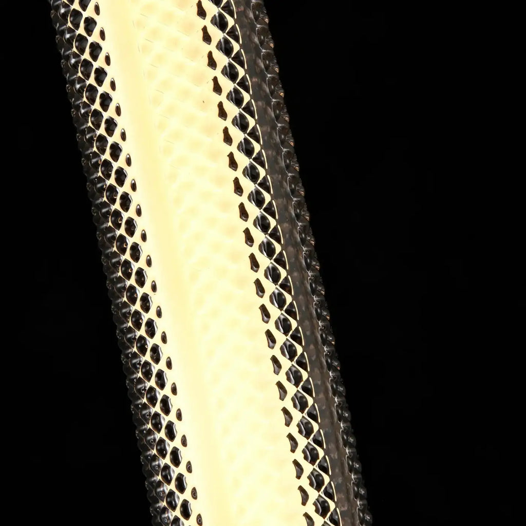 Suspension LED verticale à finition dorée, cinq teintes